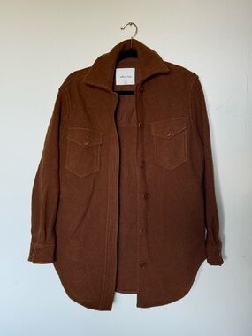 Wilfred Brown Wool-Blend Button Front Ganna Jacket